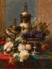 Naturstillleben mit Rosen, Trauben und einer mit Silber eingelegten Nautilusschale - Jean-Baptiste Robie — Ansicht des Kunstwerks