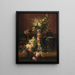 Japanisches Vase mit Rosen, Pfingstrosen und Vergissmeinnicht - Jean-Baptiste Robie — gerahmtes Bild an der Wand