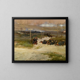 JeanBaptiste douard Detaille - Au Pied Du Poteau A Fragment From The Panorama Of The Battle Of Champigny.webp