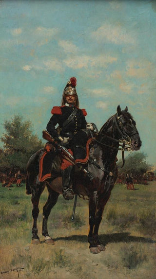 JeanBaptiste douard Detaille - Mounted Dragoon Officer.webp