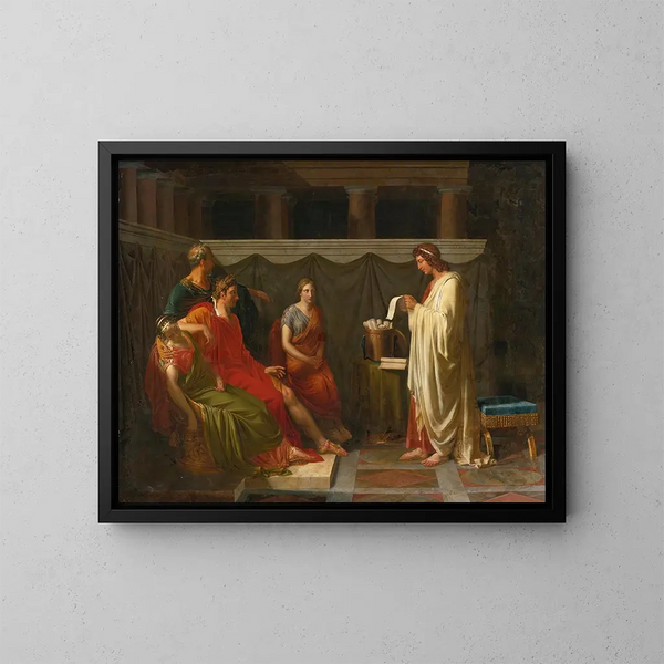 Virgile liest seine Aeneis vor Augustus - Jean-Bruno Gassies — gerahmtes Bild an der Wand