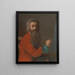 Selbstporträt im türkischen Kostüm - Jean-Étienne Liotard — gerahmtes Bild an der Wand