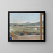 Blick auf das Mont-Blanc-Massiv vom Künstleratelier in Genf mit einem Selbstporträt - Jean-Étienne Liotard — gerahmtes Bild an der Wand