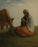 Eine Hirtin, die strickt - Jean-François Millet — Ansicht des Kunstwerks