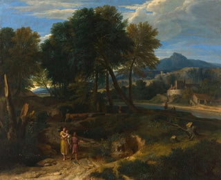 JeanFranois Millet - Pastorale avec un jeune ptre et une femme avec un enfant dans les bras.webp