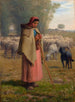 Junge Mädchen, das ihre Schafe hütet - Jean-François Millet — Ansicht des Kunstwerks