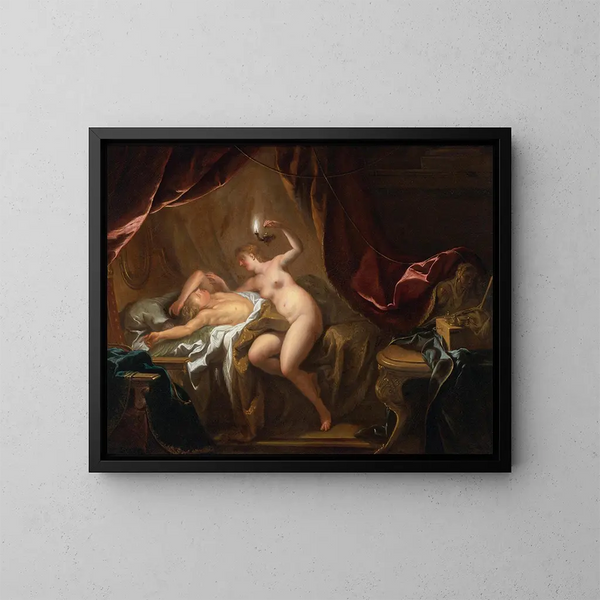 Cupidon und Psyche - Jean-François de Troy — gerahmtes Bild an der Wand