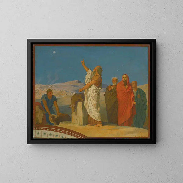Baalam prophezeit, dass ein Himmelskörper aus der Mitte Israels aufsteigt - Jean-Hippolyte Flandrin — gerahmtes Bild an der Wand