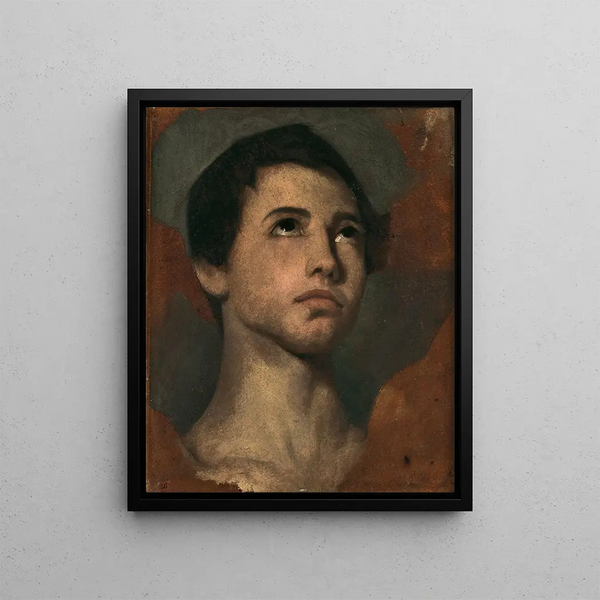 Studie eines jungen Jungen - Jean-Hippolyte Flandrin — gerahmtes Bild an der Wand