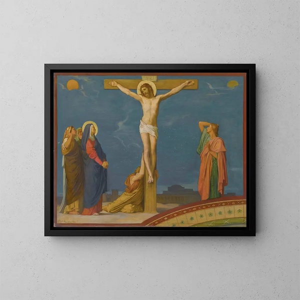 Die Tod Jesu Christi am Kalvarienberg - Jean-Hippolyte Flandrin — gerahmtes Bild an der Wand