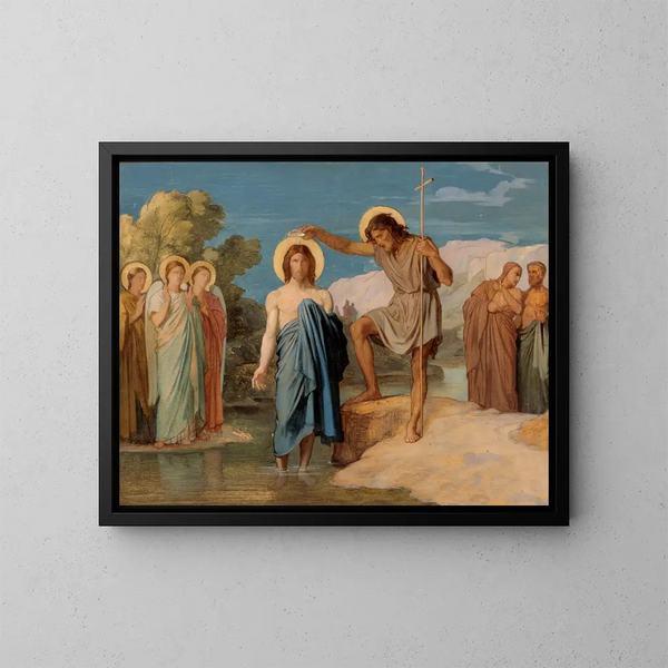 Le baptême du Christ - Jean-Hippolyte Flandrin — gerahmtes Bild an der Wand