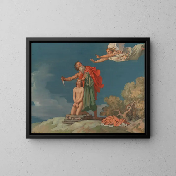 Der Opferung Isaaks - Jean-Hippolyte Flandrin — gerahmtes Bild an der Wand