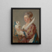 Eine Frau mit einem Hund - Jean-Honoré Fragonard — gerahmtes Bild an der Wand