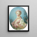 Eine junge blonde Frau mit einer Rosenkranz um den Hals - Jean-Honoré Fragonard — gerahmtes Bild an der Wand