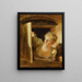 Eine junge Frau, die am Fenster lehnt - Jean-Honoré Fragonard — gerahmtes Bild an der Wand