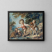 Kinder, die mit zwei Hunden spielen - Jean-Honoré Fragonard — gerahmtes Bild an der Wand