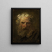 Kopf eines alten Mannes - Jean-Honoré Fragonard — gerahmtes Bild an der Wand