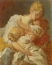 Die mütterlichen Küsse - Jean-Honoré Fragonard — Ansicht des Kunstwerks