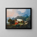 Landschaftsbild mit einem Hirten und einer Hirtin in Ruhe - Jean-Honoré Fragonard — gerahmtes Bild an der Wand