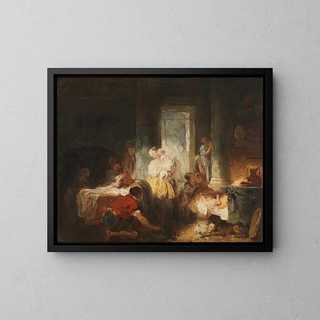 Römisches Innenraum-Gemälde - Jean-Honoré Fragonard — gerahmtes Bild an der Wand