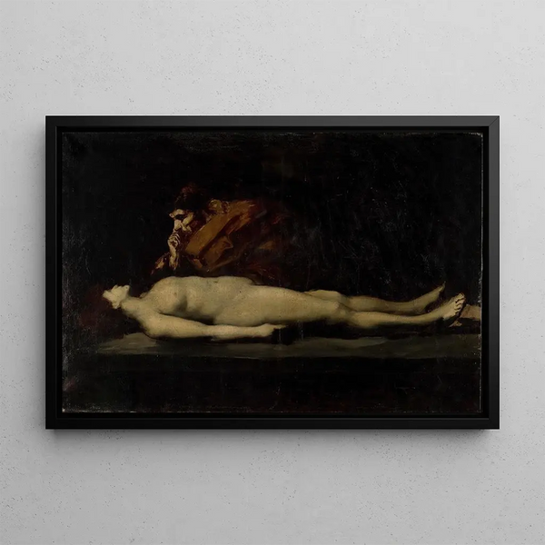 Der Levite von Ephraim und seine verstorbene Frau - Jean-Jacques Henner — gerahmtes Bild an der Wand
