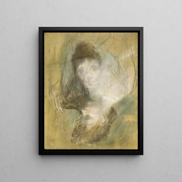 Skizze einer Frau - Jean-Louis Forain — gerahmtes Bild an der Wand