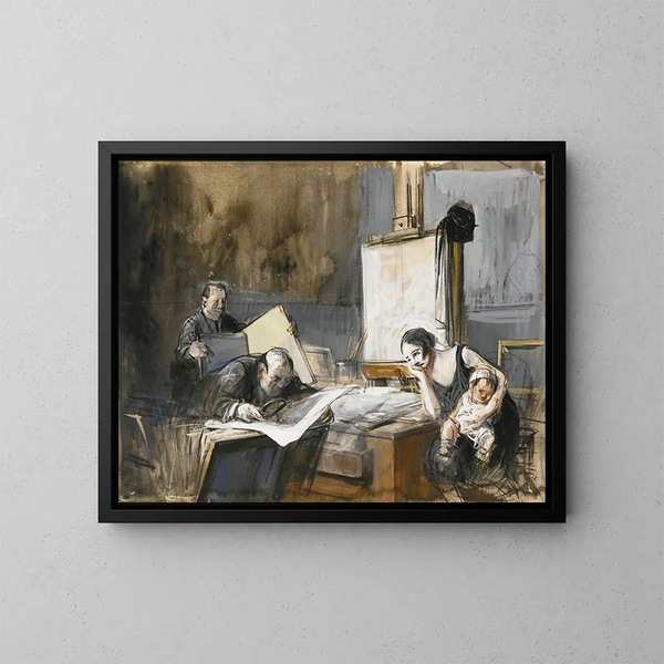 Der Kupferstecher - Jean-Louis Forain — gerahmtes Bild an der Wand