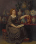 Eine Dame sitzend, die eine Vase bewundert - Jean-Louis Hamon — Ansicht des Kunstwerks