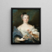 Portrait einer Dame mit einer Nelke, genannt der Herzogin von Châteauroux - Jean-Marc Nattier — gerahmtes Bild an der Wand