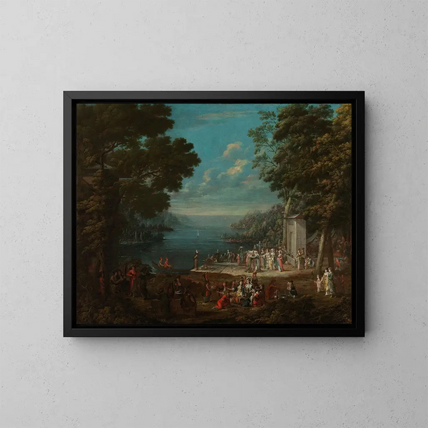 "Sortie entre dames à Hnkr skelesi le long du Bosphore" - Jean-Baptiste Vanmour — gerahmtes Bild an der Wand