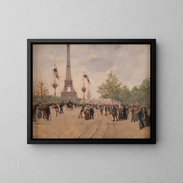 Eingang der Weltausstellung 1889 - Jean Béraud — gerahmtes Bild an der Wand
