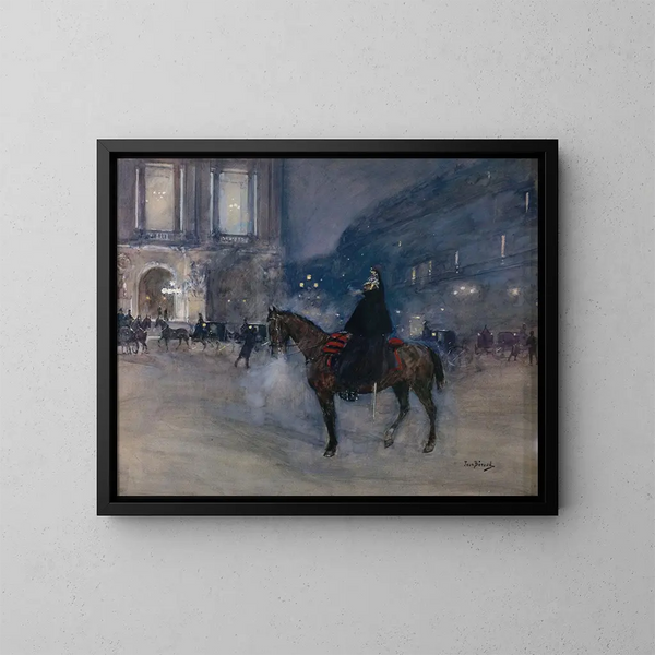 Fassade der Oper an einem Gala-Abend - Jean Béraud — gerahmtes Bild an der Wand