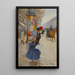 Junge Frau überquert den Boulevard - Jean Béraud — gerahmtes Bild an der Wand