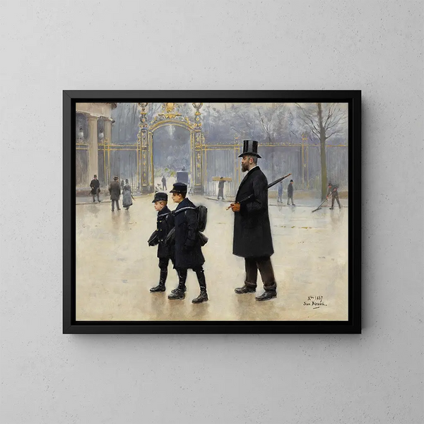 Le parc Monceau - Jean Béraud — gerahmtes Bild an der Wand