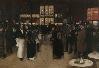 Jean Braud - Le boulevard Montmartre la nuit devant le thtre des Varits.webp