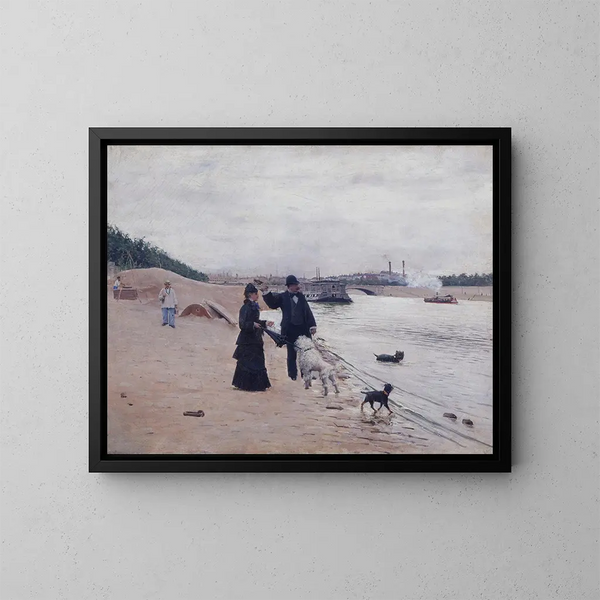 Les bords de la Seine - Jean Béraud — gerahmtes Bild an der Wand