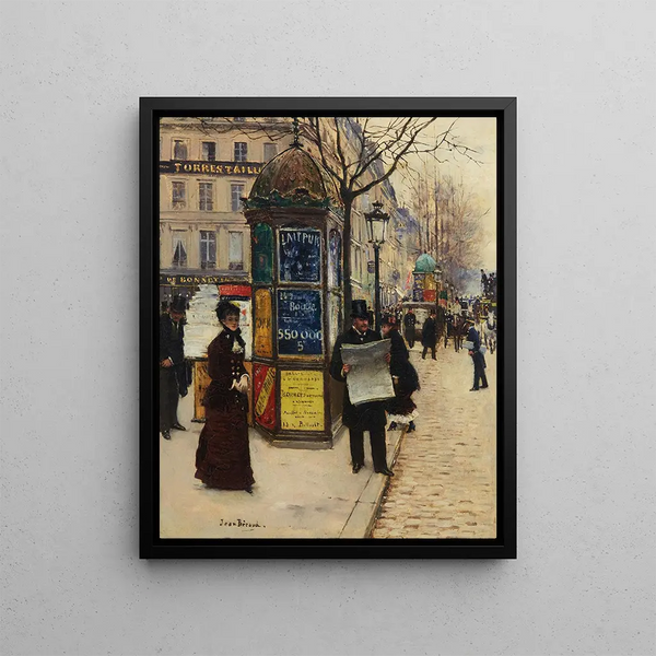Les grands boulevards - Jean Béraud — gerahmtes Bild an der Wand