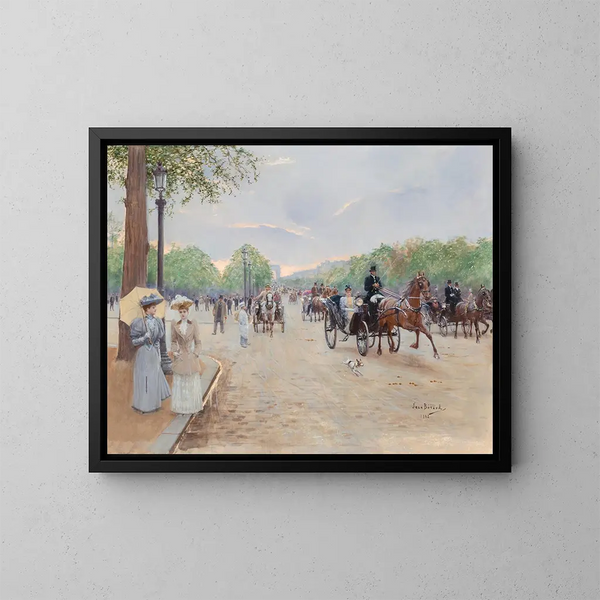 auf den Champs-Élysées - Jean Béraud — gerahmtes Bild an der Wand