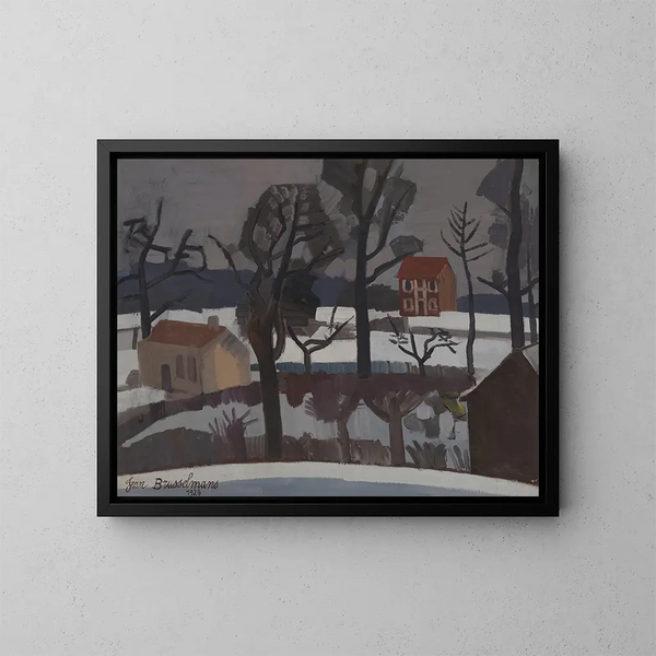 Winterlandschaft - Jean Brusselmans — gerahmtes Bild an der Wand