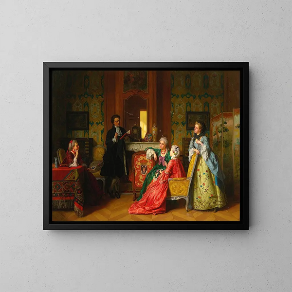 Eine Lesung von Molière - Jean Carolus — gerahmtes Bild an der Wand