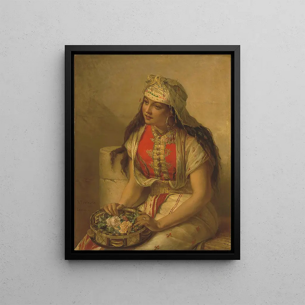 Eine orientalische Schönheit - Jean François Portaels — gerahmtes Bild an der Wand