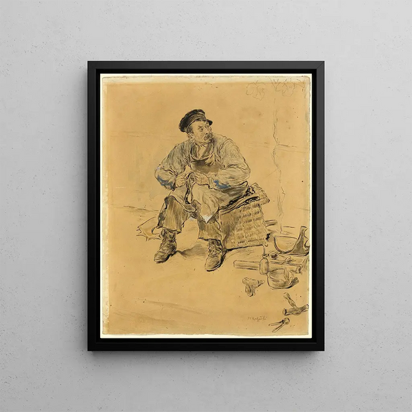 Ein Schuhmacher - Jean François Raffaëlli — gerahmtes Bild an der Wand