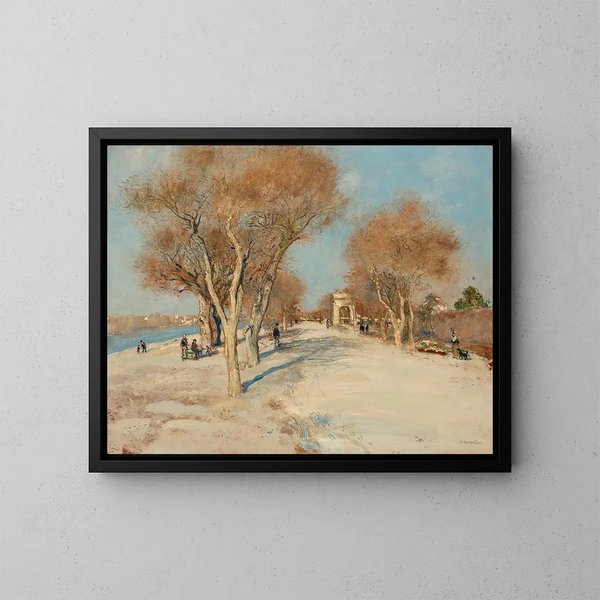 Bord de Seine, die sonnige Straße - Jean François Raffaëlli — gerahmtes Bild an der Wand