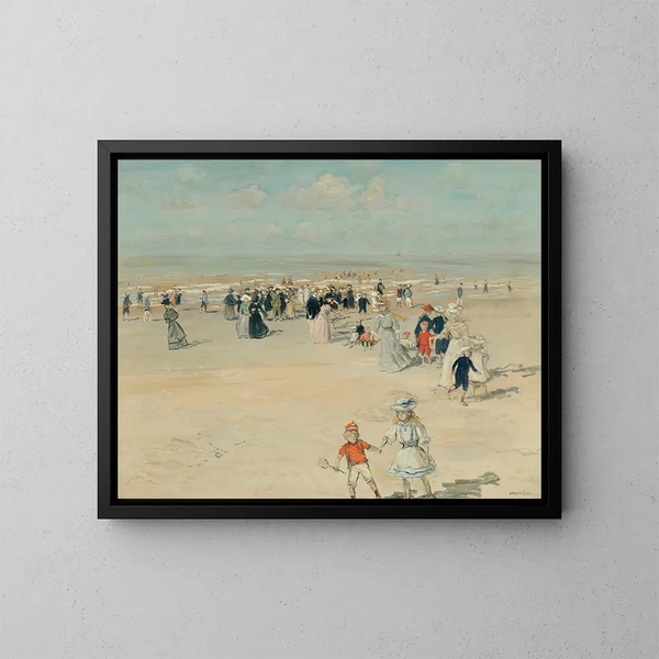 Die Promenade bei Ebbe - Jean François Raffaëlli — gerahmtes Bild an der Wand