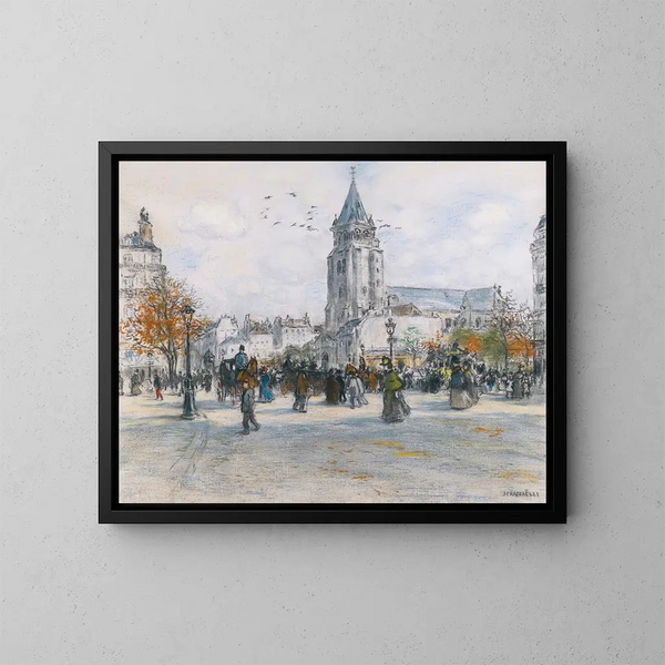 Saint-Germain-des-Prés - Jean François Raffaëlli — gerahmtes Bild an der Wand