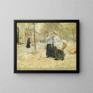 Jean Franois Raffalli - Two Washerwomen Crossing a Small Park in Paris.webp