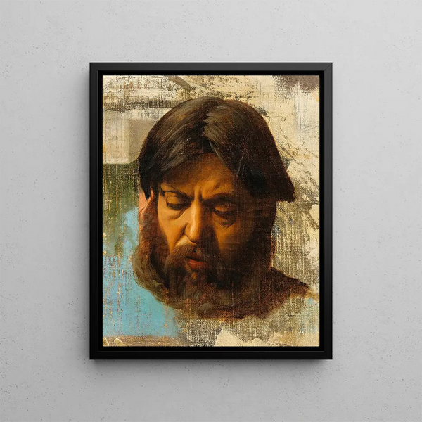 Kopf eines bärtigen Mannes - Jean Lecomte du Nouÿ — gerahmtes Bild an der Wand