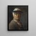 Selbstporträt mit einer Visier - Jean Siméon Chardin — gerahmtes Bild an der Wand