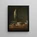 Stillleben mit Fischen, Gemüse, Gurgeln, Krügen und Flaschen auf einem Tisch - Jean Siméon Chardin — gerahmtes Bild an der Wand