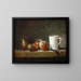 Natur stillleben mit einer weißen Tasse - Jean Siméon Chardin — gerahmtes Bild an der Wand